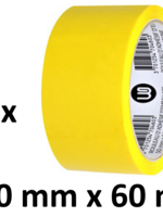 Office Basics 6 x ruban d'emballage coloré - PP - 50mm x 66m - jaune