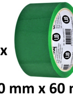 Office Basics 6 x gekleurd verpakkingstape - PP - 50mm x 66m - groen