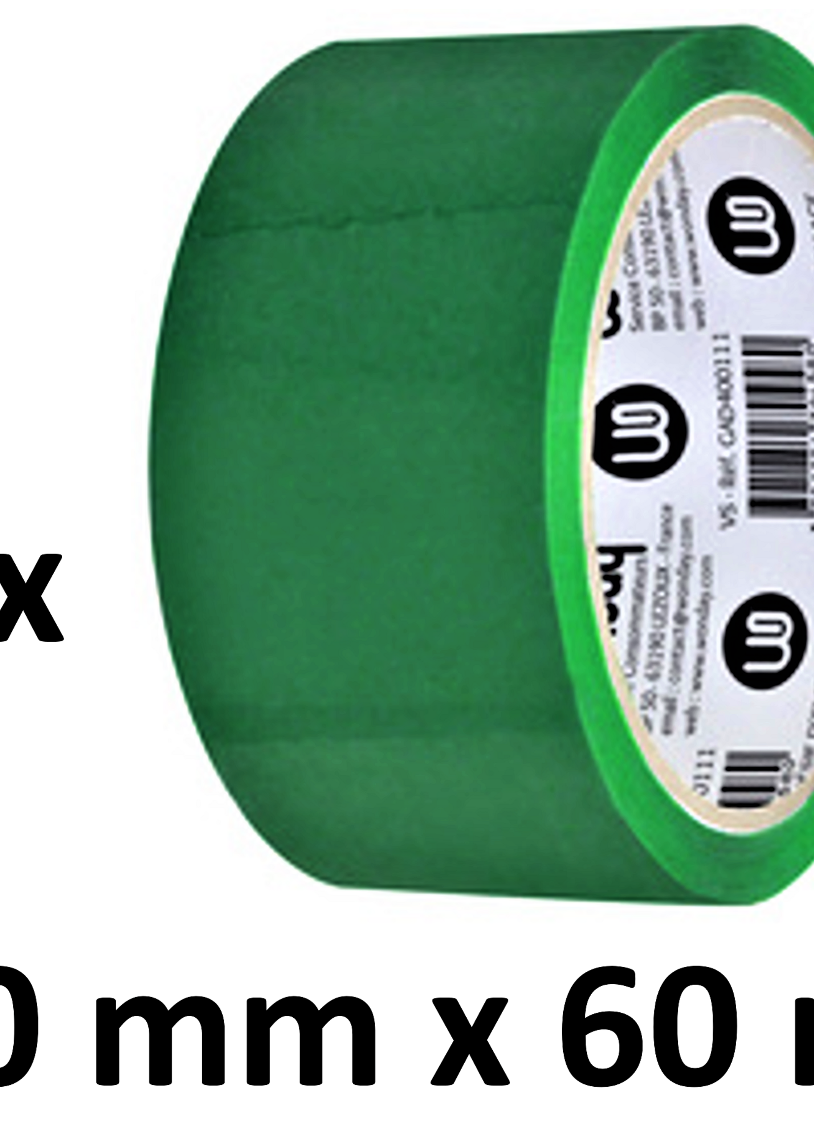 Office Basics 6 x gekleurd verpakkingstape - PP - 50mm x 66m - groen