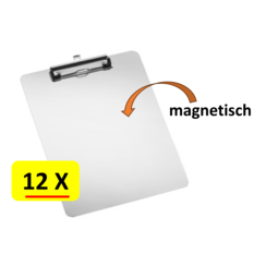 12 x Klembord Aluminium - Magnetisch - Office Basics - A4