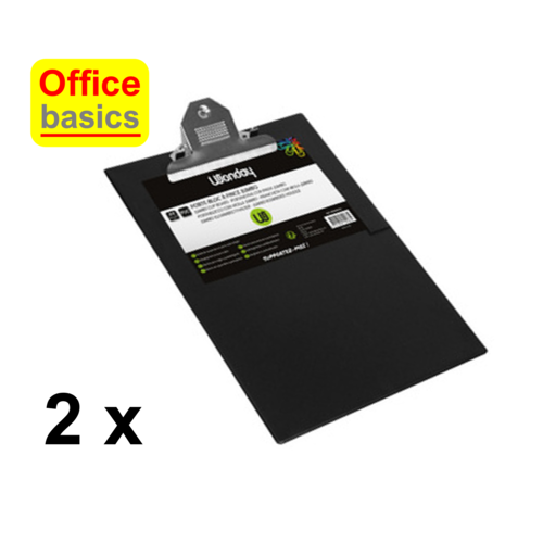 Office Basics 2 x klembord Classic Office Basics - A4 - kunststof zwart