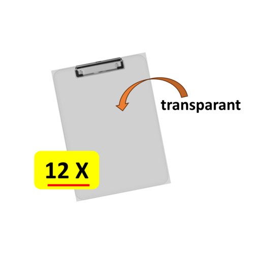 Office Basics 12 x Porte-bloc Office Basics - Acryl - transparent - A4 - 23 x 31 cm