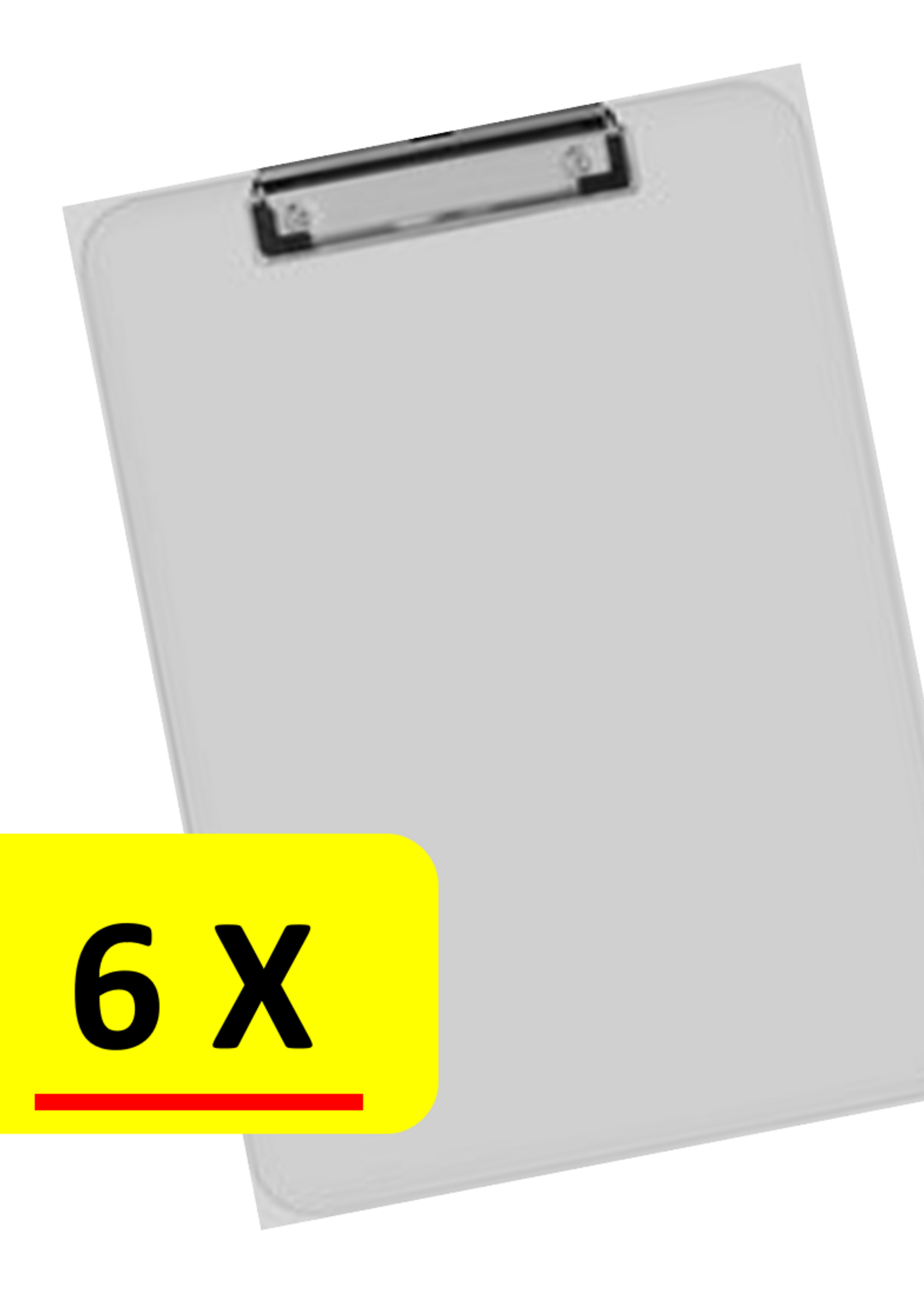 Office Basics 6 x Klembord Office Basics - Acryl - transparant - A4 - 23 x 31cm