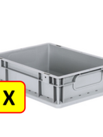 Euronorm 2 x Boîte empilable Euronorm H12 - 40x30x12 cm - gris