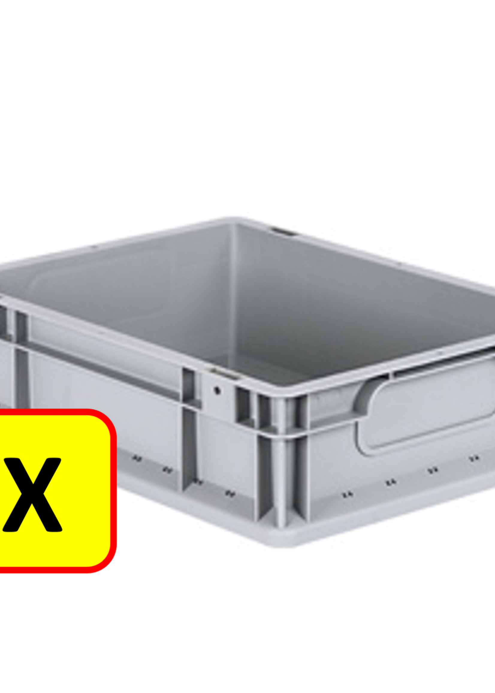 Euronorm 2 x Boîte empilable Euronorm H12 - 40x30x12 cm - gris