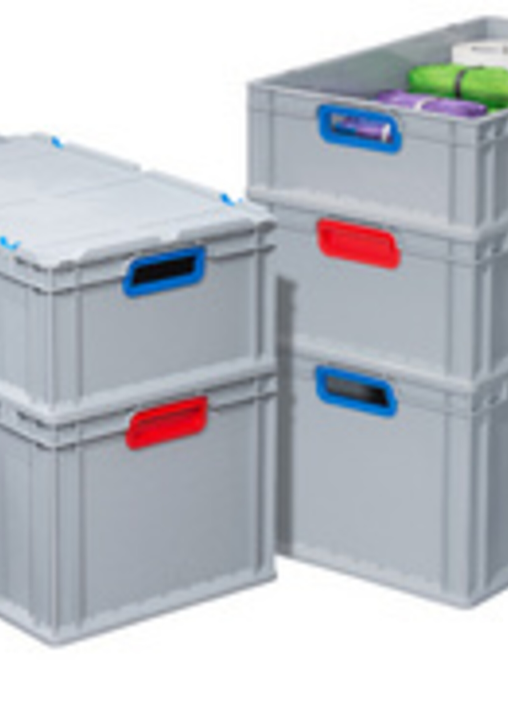 Euronorm 2 x Boîte empilable Euronorm H17 - 40x30x17 cm - gris