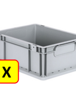 Euronorm 2 x Boîte empilable Euronorm H17 - 40x30x17 cm - gris