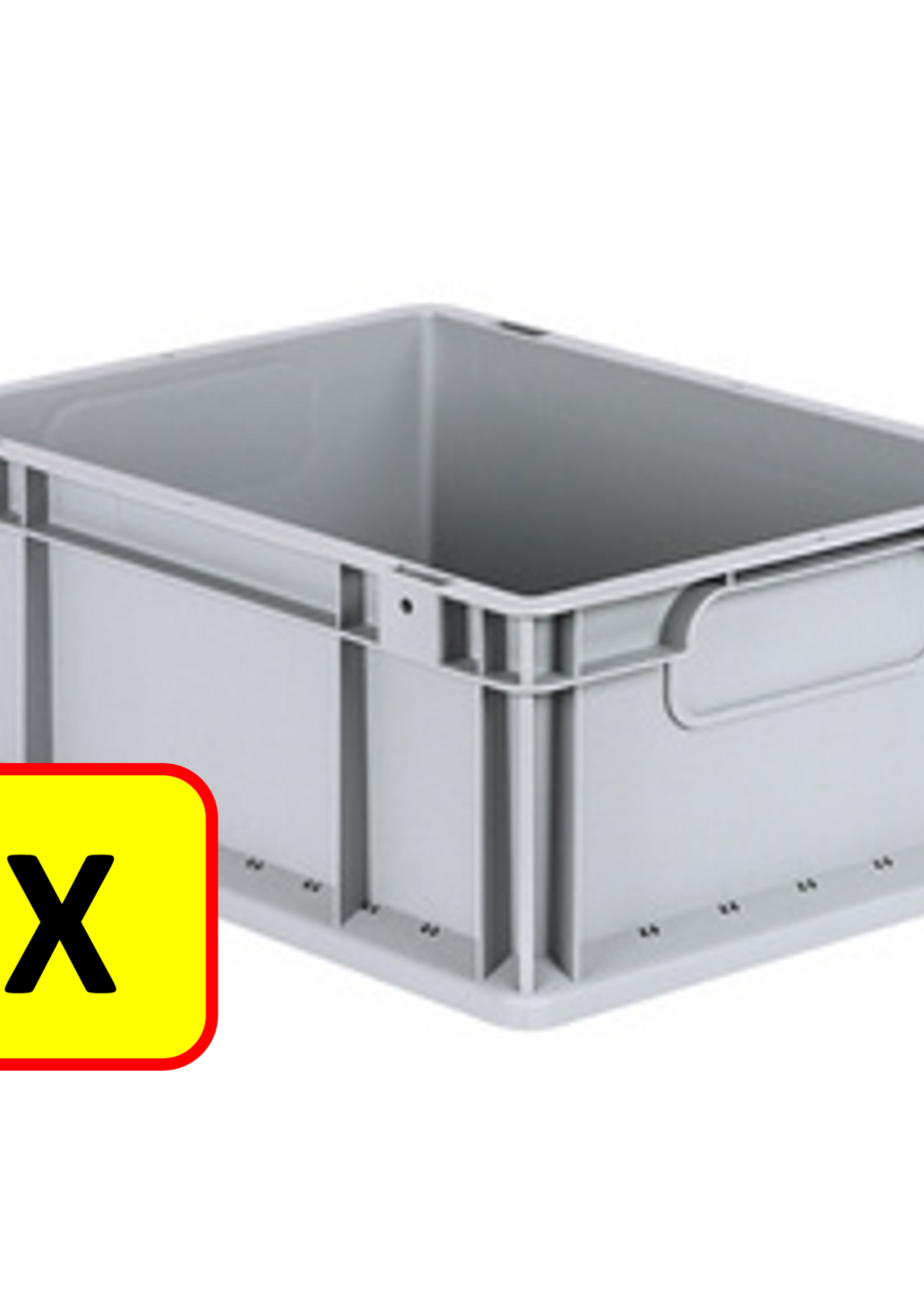 Euronorm 2 x Boîte empilable Euronorm H17 - 40x30x17 cm - gris