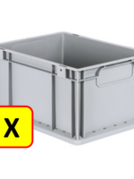 Euronorm 2 x Boîte empilable Euronorm H22 - 40x30x22 cm - gris