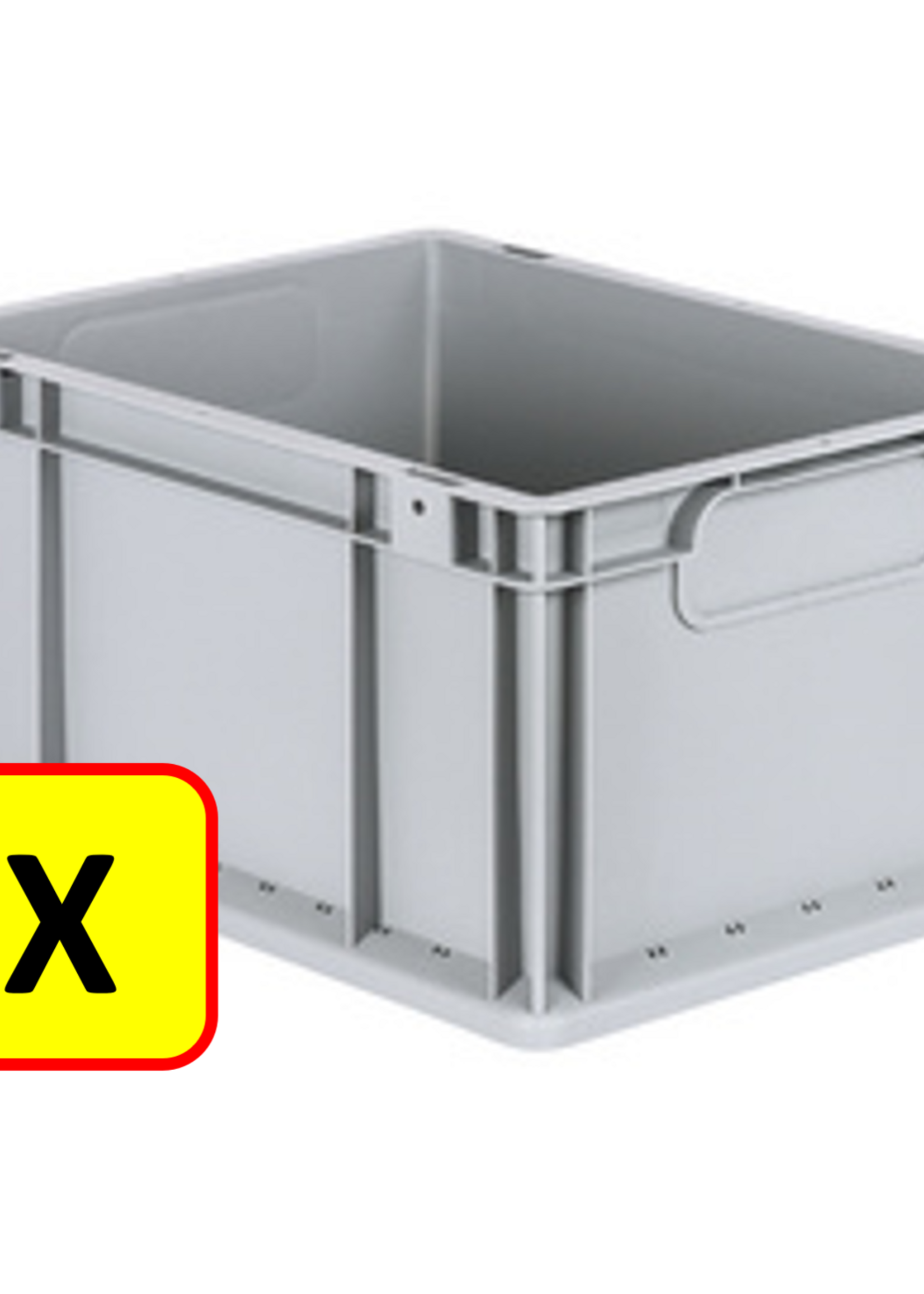 Euronorm 2 x Euronorm stapelbak H22 - 40x30x22 cm - grijs