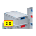 Euronorm 2 x Couvercle bac empilable Euronorm 40x30 avec clips de fermetures