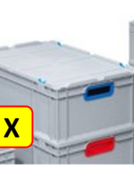 Euronorm 2 x Couvercle bac empilable Euronorm 40x30 avec clips de fermetures