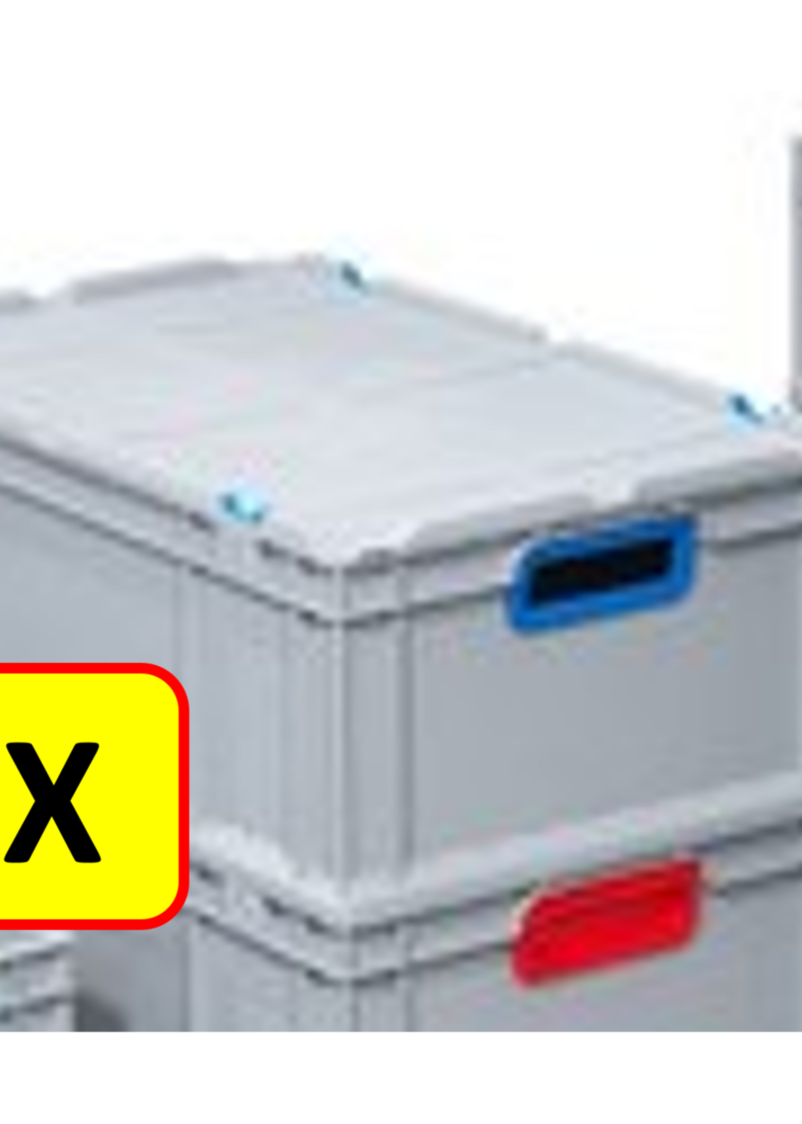 Euronorm 2 x Couvercle bac empilable Euronorm 40x30 avec clips de fermetures