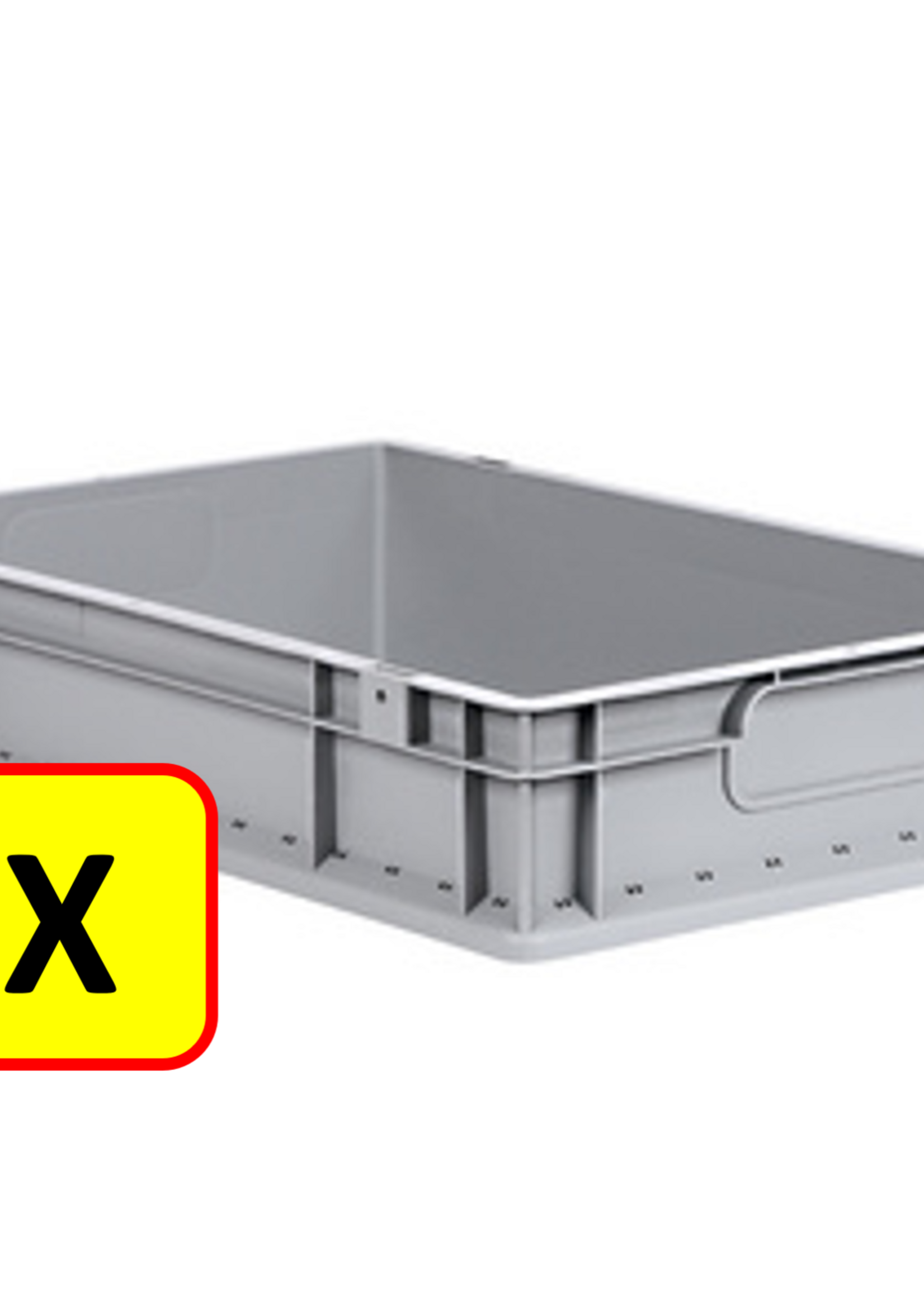 Euronorm 2 x Euronorm stapelbak H12 - 60x40x12 cm - grijs