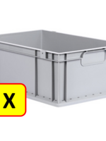 Euronorm 2 x Euronorm stapelbak H22 - 60x40x22 cm - grijs