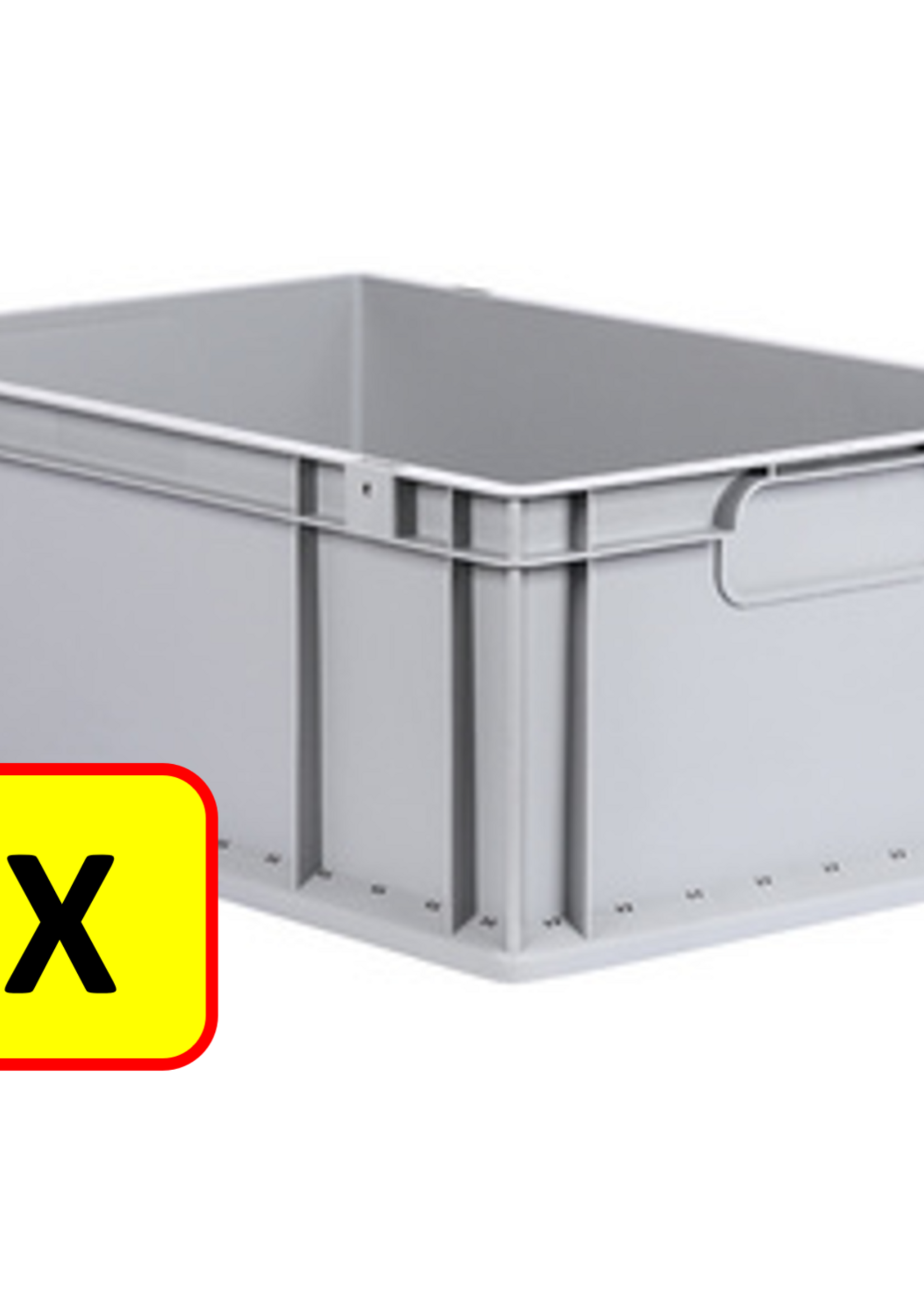 Euronorm 2 x Euronorm stapelbak H22 - 60x40x22 cm - grijs