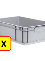 Euronorm 2 x Euronorm stapelbak H17 - 60x40x17 cm - grijs