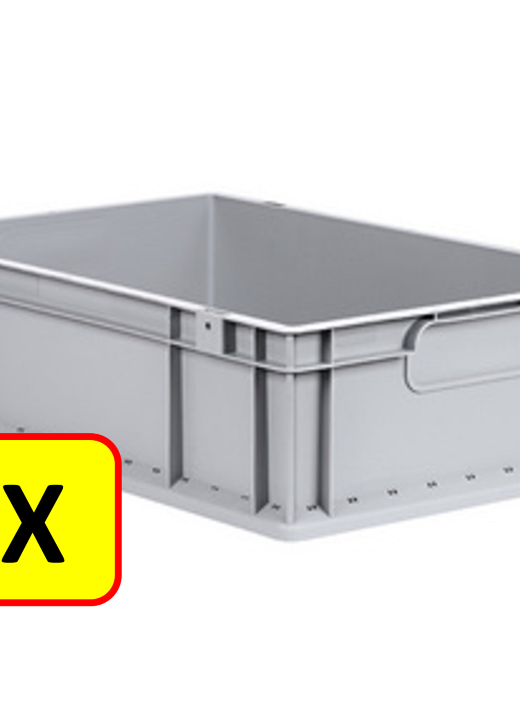 Euronorm 2 x Boîte empilable Euronorm H17 - 60x40x17 cm - gris