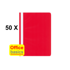 50 x  Chemise à lamelle Office Basics - A4 - PP - rouge