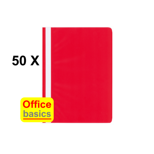 Office Basics 50 x  Chemise à lamelle Office Basics - A4 - PP - rouge