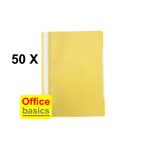 Office Basics 50 x  Chemise à lamelle Office Basics - A4 - PP - jaune