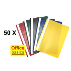 50 x  Chemise à lamelle Office Basics - A4 - PP - assorti