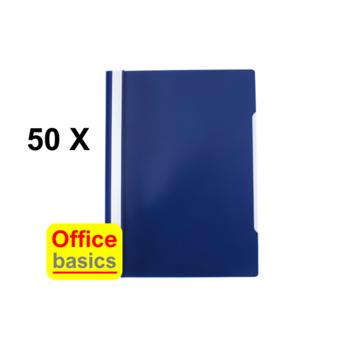 Office Basics 50 x  Chemise à lamelle Office Basics - A4 - PP - bleu