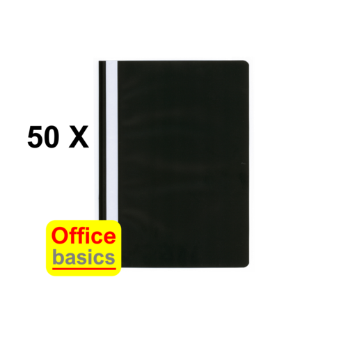 Office Basics 50 x  Chemise à lamelle Office Basics - A4 - PP - noir