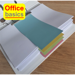 Office Basics Scheidingsstrook - tabbladen - gerecycled karton - assorti - 240x105mm recht - set 100 stuks