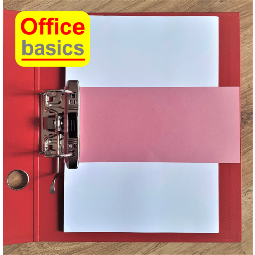 Office Basics Office Basics Scheidingsstrook - tabbladen - gerecycled karton - rood - 240x105mm recht - set 100 stuks