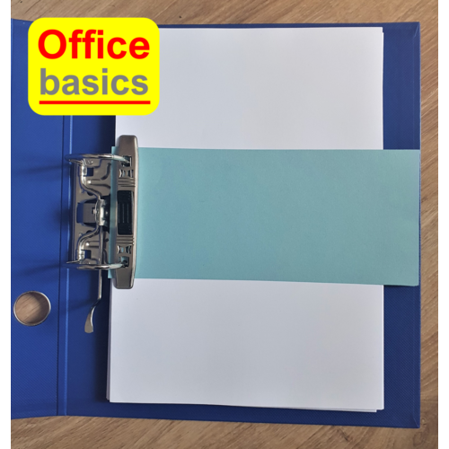 Office Basics Office Basics Scheidingsstrook - tabbladen - gerecycled karton - blauw - 240x105mm recht - set 100 stuks