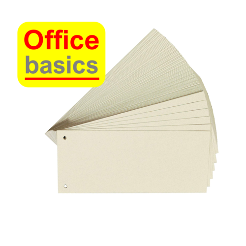 Office Basics Office Basics Scheidingsstrook - tabbladen - gerecycled karton - chamois - 240x105mm recht - set 100 stuks