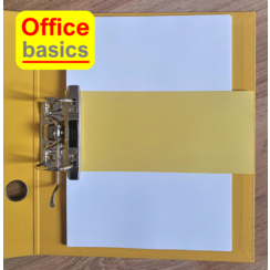 Office Basics Scheidingsstrook - tabbladen - gerecycled karton - geel - 240x105mm recht - set 100 stuks