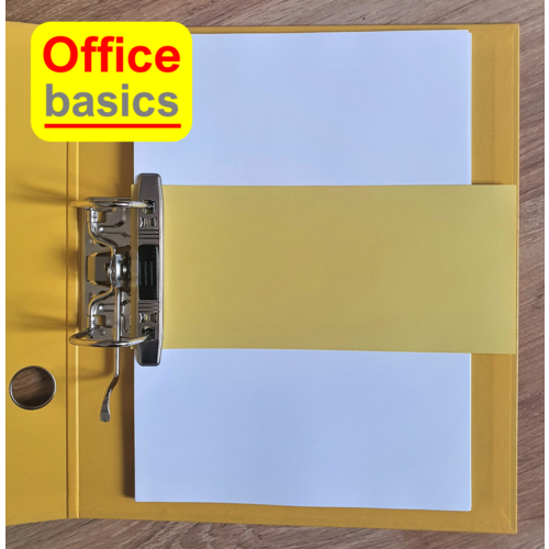 Office Basics Office Basics Scheidingsstrook - tabbladen - gerecycled karton - geel - 240x105mm recht - set 100 stuks