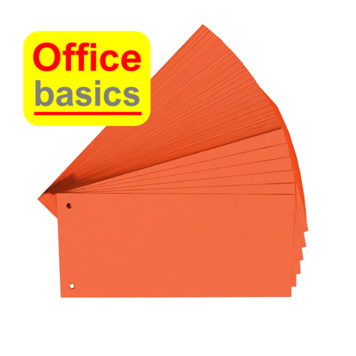 Office Basics Office Basics Scheidingsstrook - tabbladen - gerecycled karton - oranje - 240x105mm recht - set 100 stuks