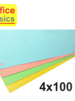 Office Basics Bundel scheidingsstroken Office Basics - trapezium tabbladen - 4 x 100 st