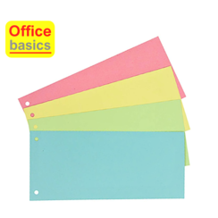 Bundel scheidingsstroken Office Basics - voor A4 105x240mm - 4 kleuren - 4 x 100 stuks