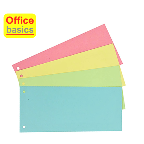 Office Basics Bundel scheidingsstroken Office Basics - voor A4 105x240mm - 4 kleuren - 4 x 100 stuks