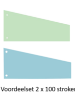 Office Basics set Scheidingsstroken Office Basics - Trapezium - 100 x blauw & 100 x groen
