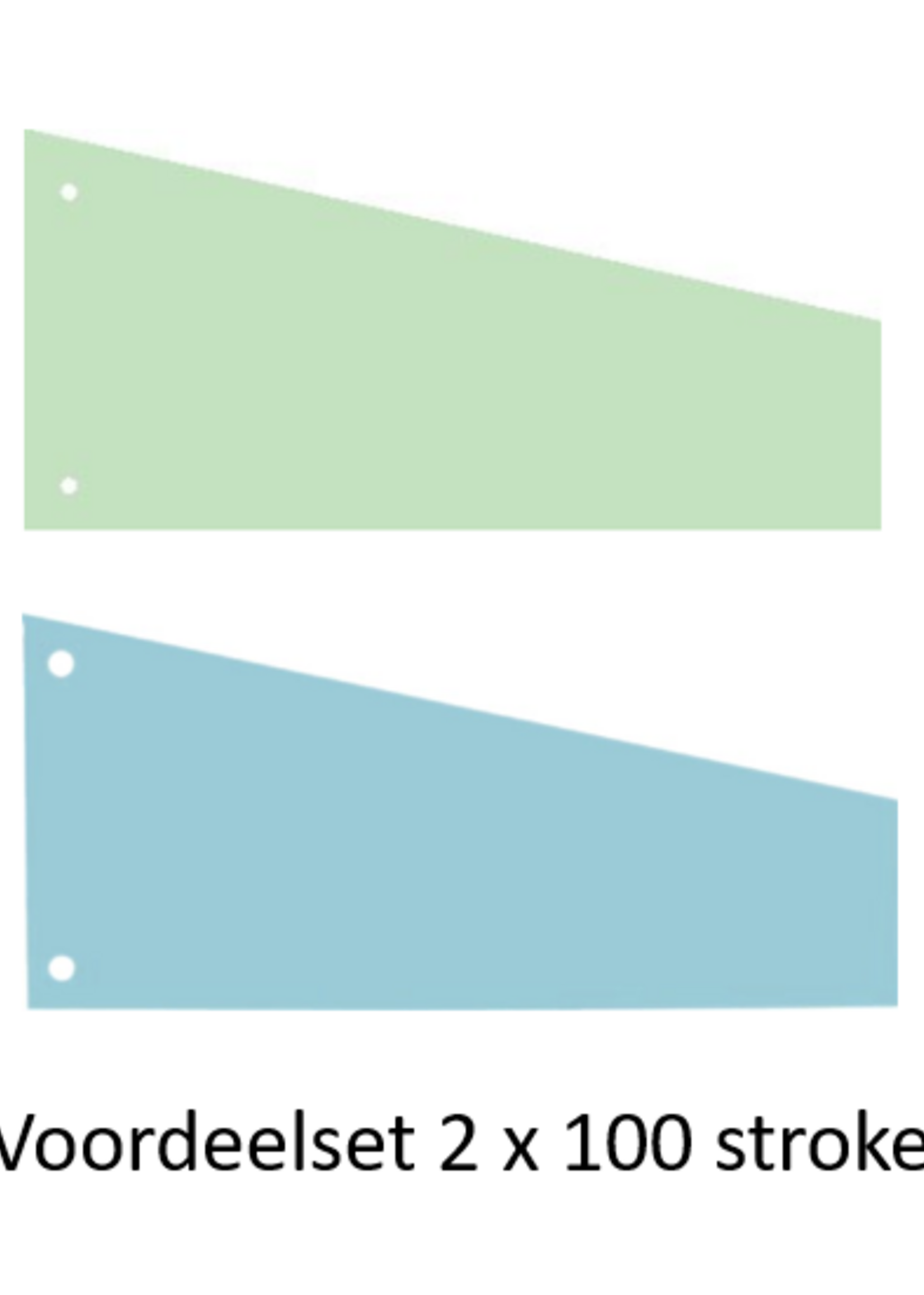 Office Basics set Scheidingsstroken Office Basics - Trapezium - 100 x blauw & 100 x groen