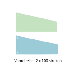 Bandes de séparation Office Basics - Trapèze - 100x vert & 100x bleu