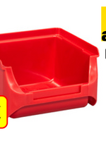 Allit 5 x Bac de rangement - bac de reÌcupeÌration - bac empilable Allit - ProfiPlus Box 1 - 0,3 L - PP - rouge
