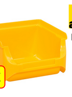 Allit 5 x Bac de rangement - bac de reÌcupeÌration - bac empilable Allit - ProfiPlus Box 1 - 0,3 L - PP - jaune