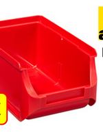 Allit 5 x Bac de rangement - bac de reÌcupeÌration - bac empilable Allit - ProfiPlus Box 2 - 0,6 L - PP - rouge