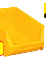 Allit 4 x Bac de rangement - bac de reÌcupeÌration - bac empilable Allit - ProfiPlus Box 5 - 17,5 L - PP - jaune