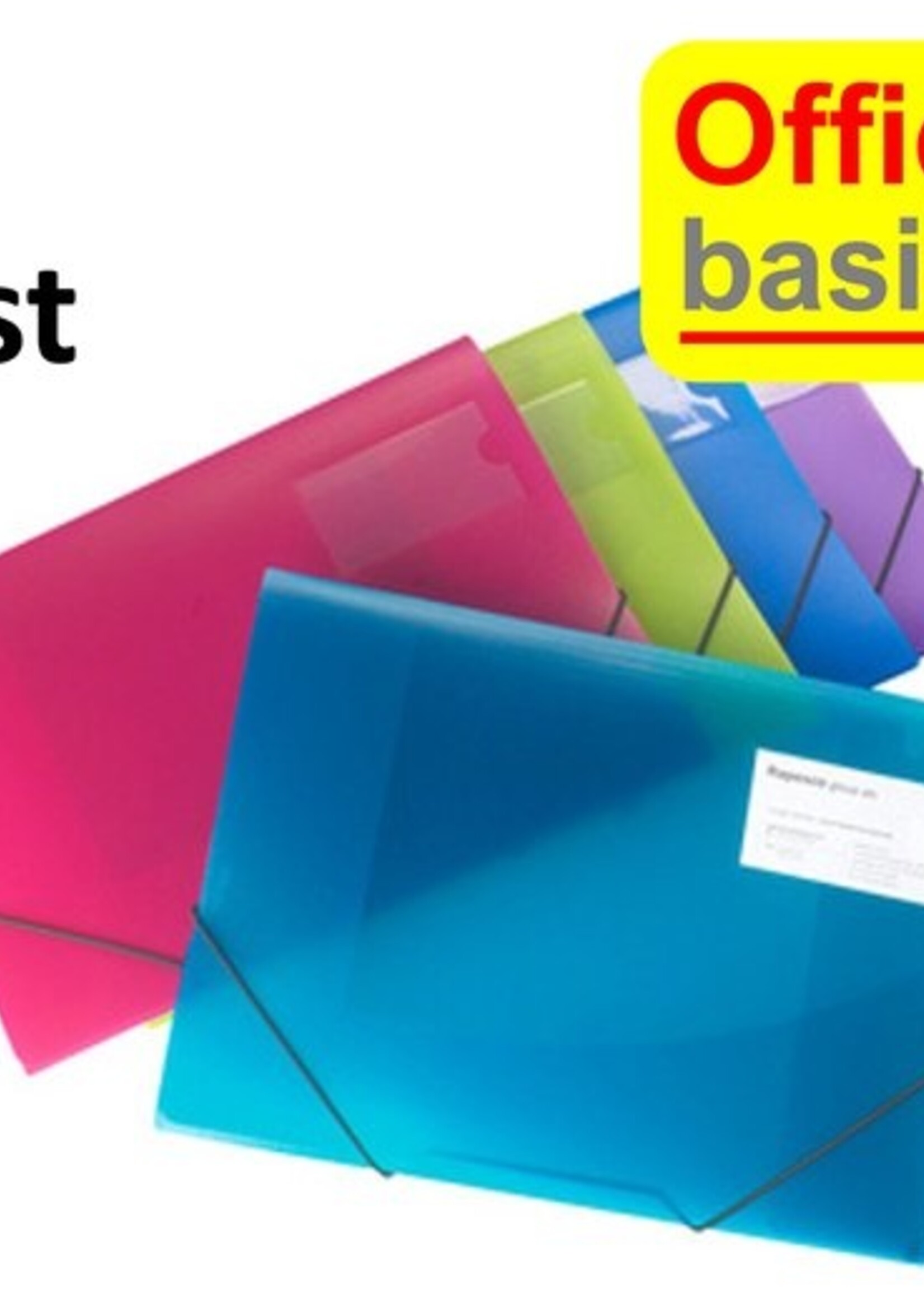 Office Basics 5 x Elastomap Office Basics - A4 - PP transparant - assorti