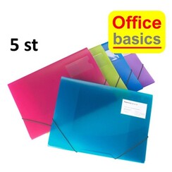 5 x Elastomap Office Basics - A4 - PP transparant - assorti