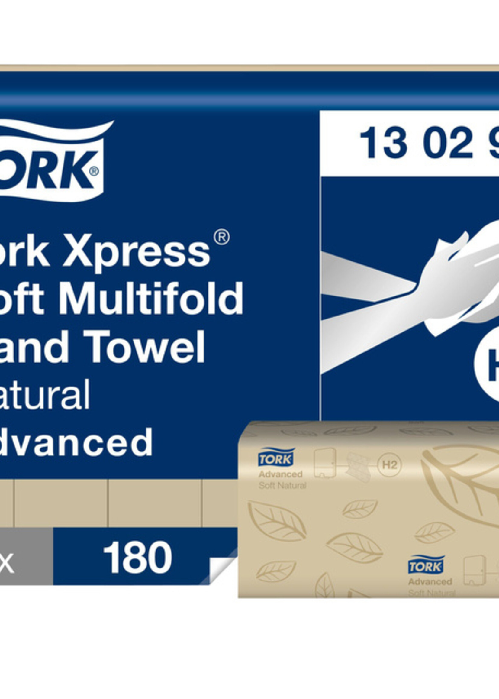 Tork Essuie-mains Tork Xpress Soft Multifold Advanced 130299 H2 213x240mm 180 fls naturel