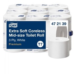 Papier toilette Tork Mid-size T7 premium 472139 3 ép 550 feuilles blanc