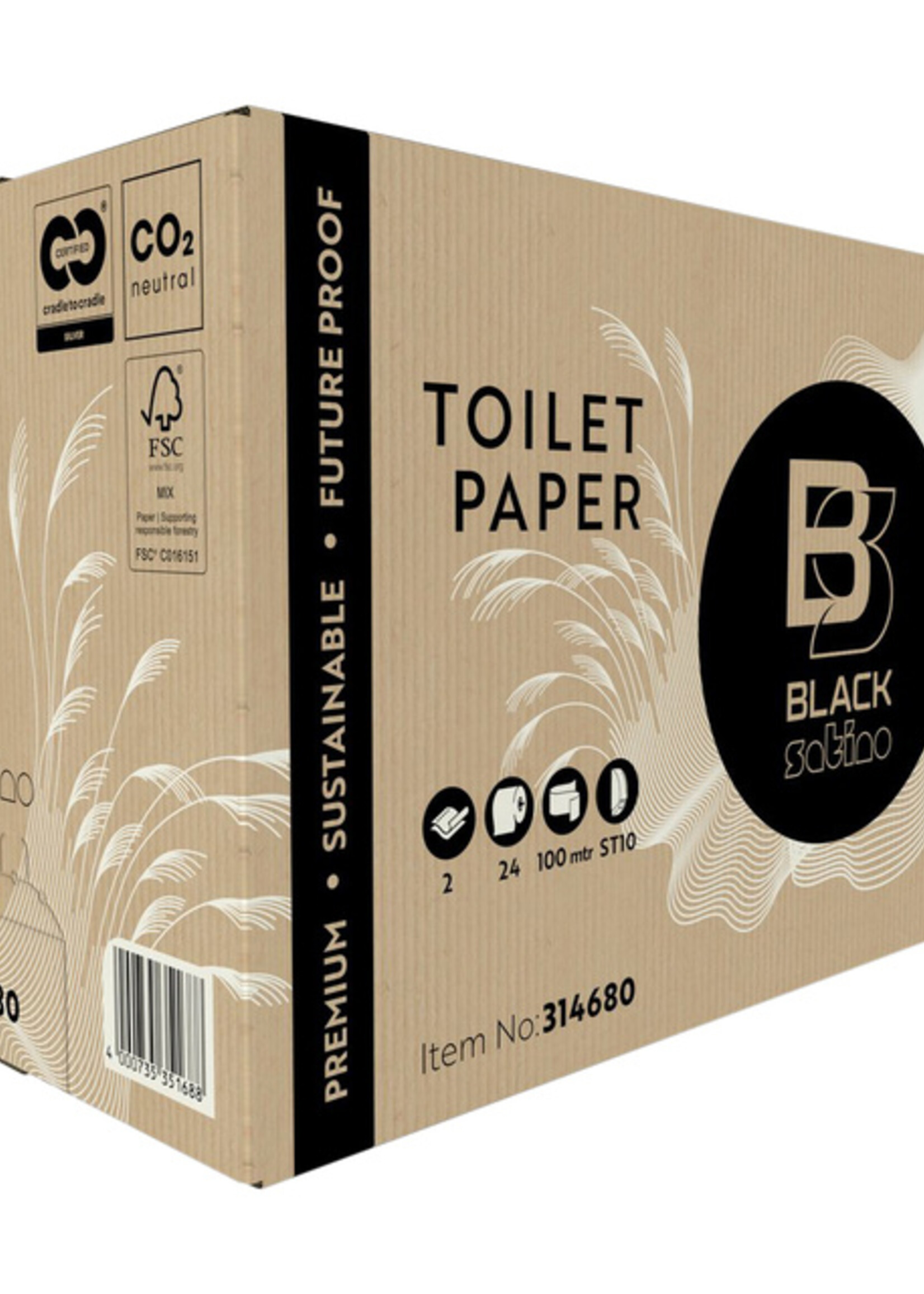 BlackSatino Papier toilette BlackSatino GreenGrow ST10 314680 2 ép 712 feuilles naturel
